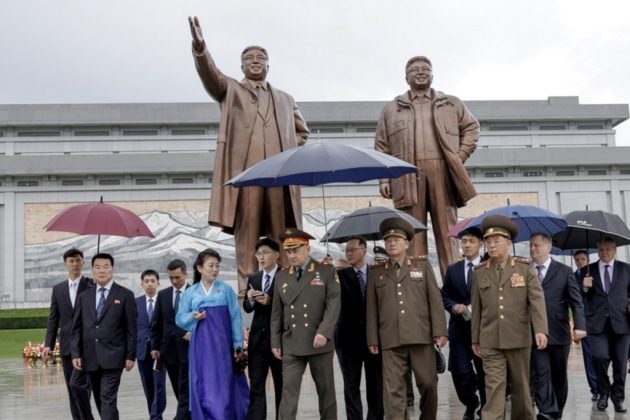 North Korea has welcomed Russia's defence minister, Sergey Shoigu, rolling out the red carpet for the senior official upon his arrival to the country's capital of Pyongyang. (EPA-EFE/RUSSIAN DEFENCE MINISTRY PRESS SERVICE)