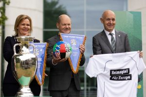 The Euro 2024 football tournament will push vegan food and "all-gender toilets" as part of a major "diversity and inclusion" drive, organisers have announced. (Photo by Maja Hitij/Getty Images)