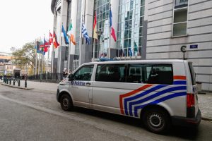 EU leftists feel secure in Brussels Parliament amid migrant terror attack. (EPA-EFE/STEPHANIE LECOCQ)
