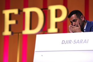 Germany's liberal Freie Demokratische Partei (FDP) has narrowly voted to remain in the country's ruling Federal coalition. (EPA-EFE/CLEMENS BILAN)