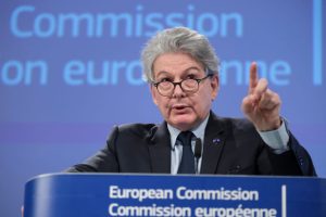 Apple has bowed to the demands of the European Commission after receiving publicly issued threats by the bloc's self-styled "digital enforcer", Thierry Breton. (Photo by Thierry Monasse/Getty Images)