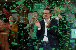 Pello Otxandiano, the Bildu candidate for the Basque elections on April 21. (Gari Garaialde/Getty Images)