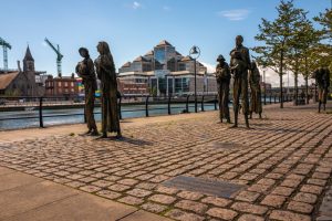 Statues in Dublin's Docklands. Ireland is experiencing a worrying brain-drain as citizens look for better opportunities abroad. (Anthony Devlin/Getty Images)