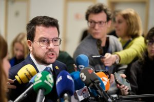 The ERC's leader Pere Aragones admitted defeat. (Thierry Monasse/Getty Images)