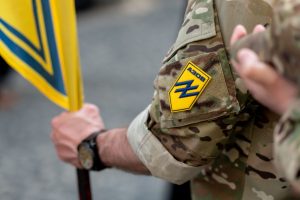 Chief of Staff of Azov Brigade says Japan, Finland, Moldova, Georgia and Poland should seize back land from Russia (Photo by Les Kasyanov/Global Images Ukraine via Getty Images)