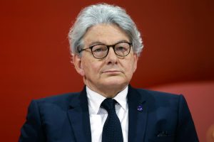 Just over a month after stepping down from his position, the EU's former Internal Market Commissioner has defended the bloc's regulation of online platforms, including X, stating that it "saves democracy." (Photo by Chesnot/Getty Images)