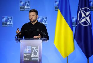 Zelensky dreams of NATO. Maybe keep dreaming? (Photo by Kevin Dietsch/Getty Images)