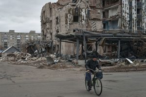 Daily life now in the war. But how will it end? (Photo by Vlada Liberova/Libkos/Getty Images)
