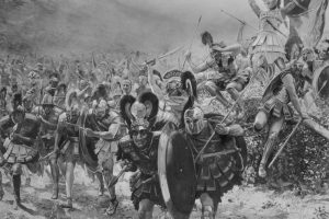 Athenian warriors defeat vastly superior numbers of Persians at the Battle of Marathon in 490 (Photo by Hulton Archive/Getty Images)