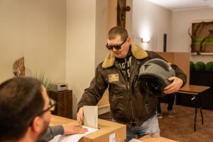 A voter casts his ballot on February 23, 2025 in Dortmund, Germany (Hesham Elsherif/aGetty Images)