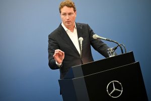 German car industry titan Ola Källenius, CEO of automaker Mercedes and President of the ACEA, warns that Europe’s automotive sector faces collapse under the weight of the EU’s CO2 regulations and their “draconian penalties.”(Photo by Florian Wiegand/Getty Images)