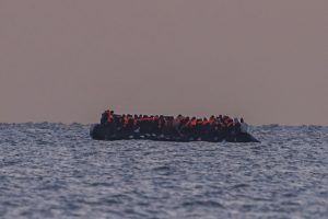 Four migrants — two men and two women — drowned this morning during a failed “taxi-boat” attempt to cross the English Channel. (Photo by Nicolas Economou / NurPhoto via AFP)